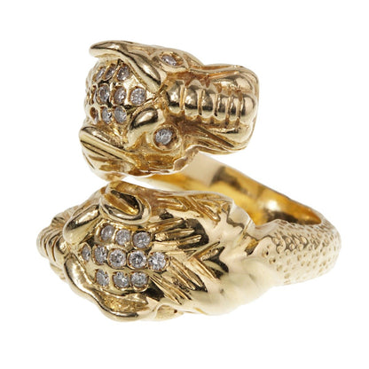 Guthtcci Tiger Diamond 18k Yellow Gold Cocktail Ring Sz 7