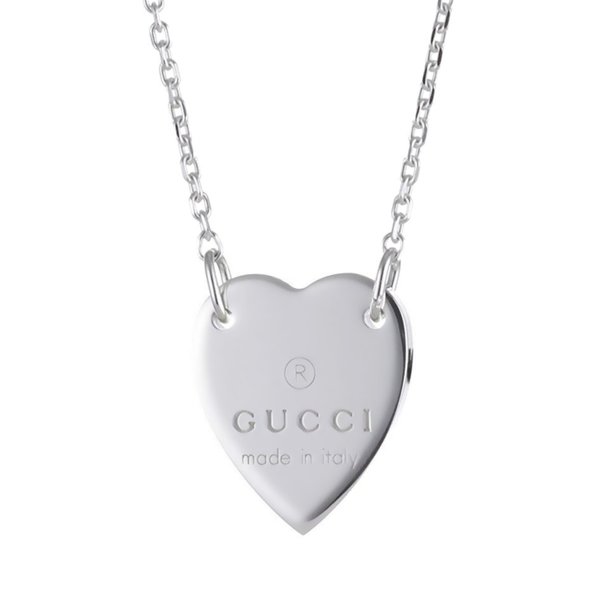 Guthtcci Trademark Heart Silver Necklace
