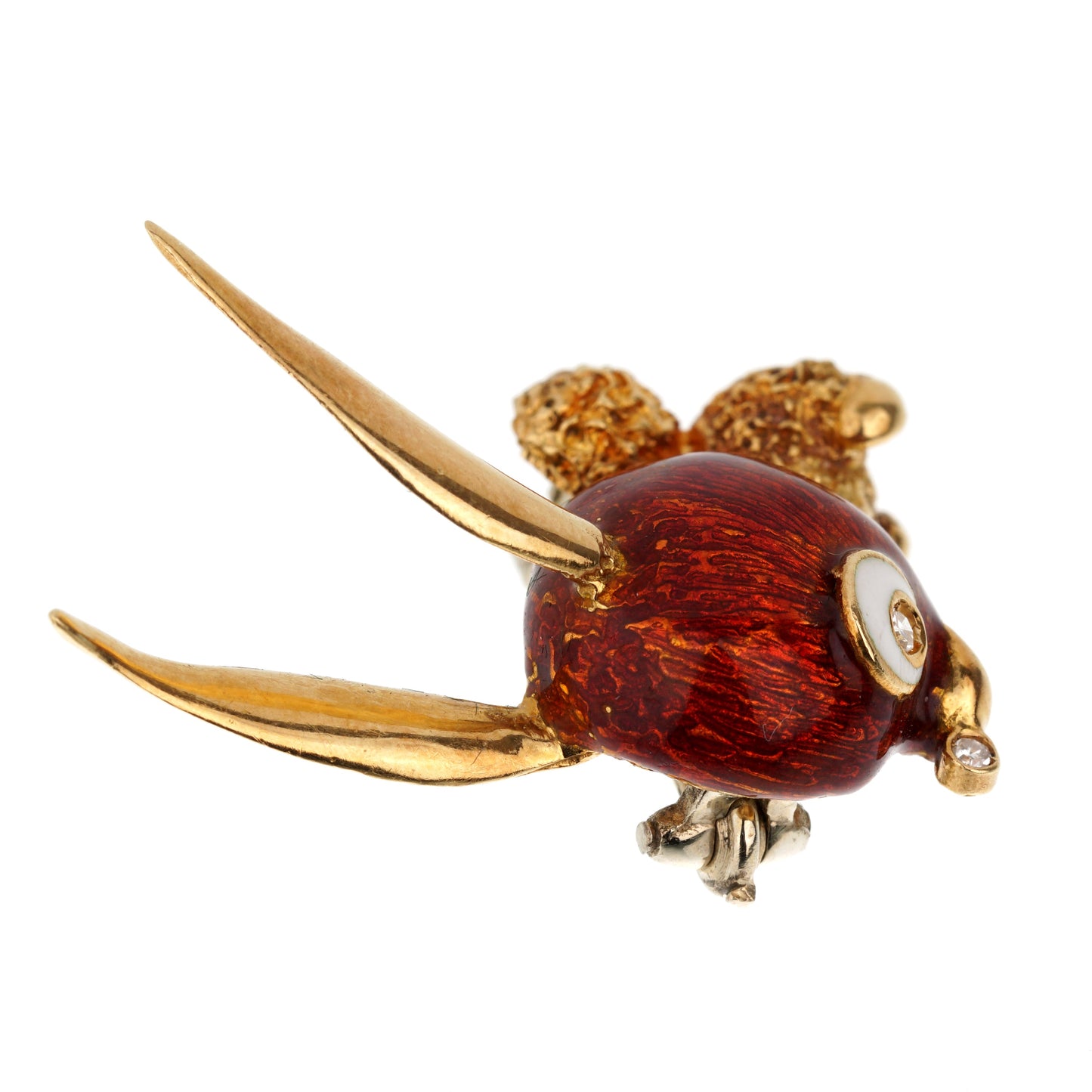 Guthtcci Vintage 1970s' Whimsical Bunny 18k Yellow Gold Brooch