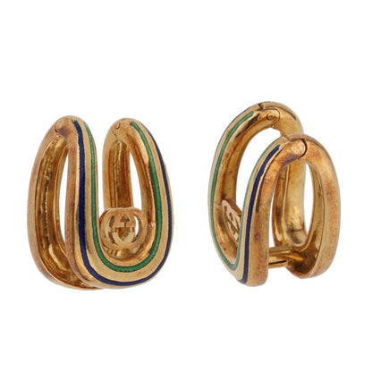 Guthtcci Vintage Enamel 18k Yellow Gold Cufflinks