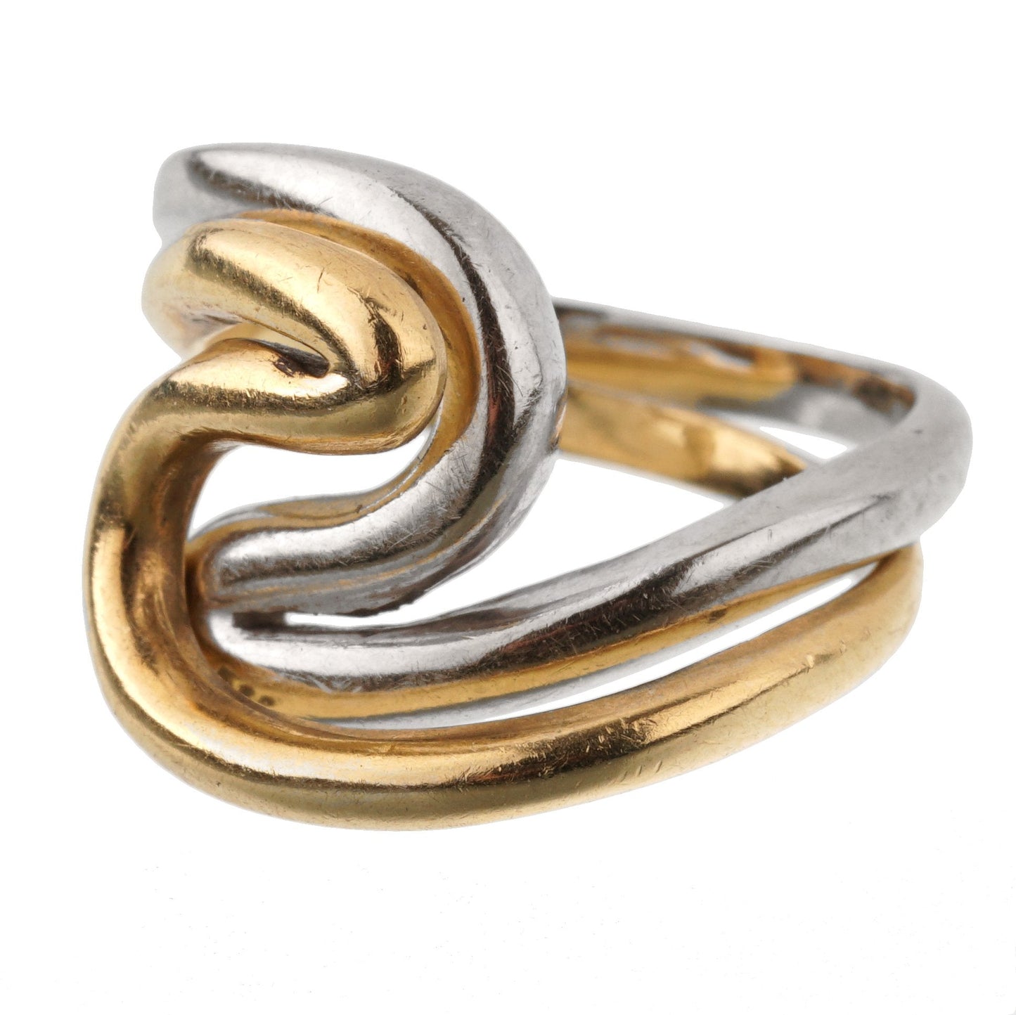 Guthtcci Vintage Swirl Cocktail 18k Yellow White Gold Rings Sz 3 1/4