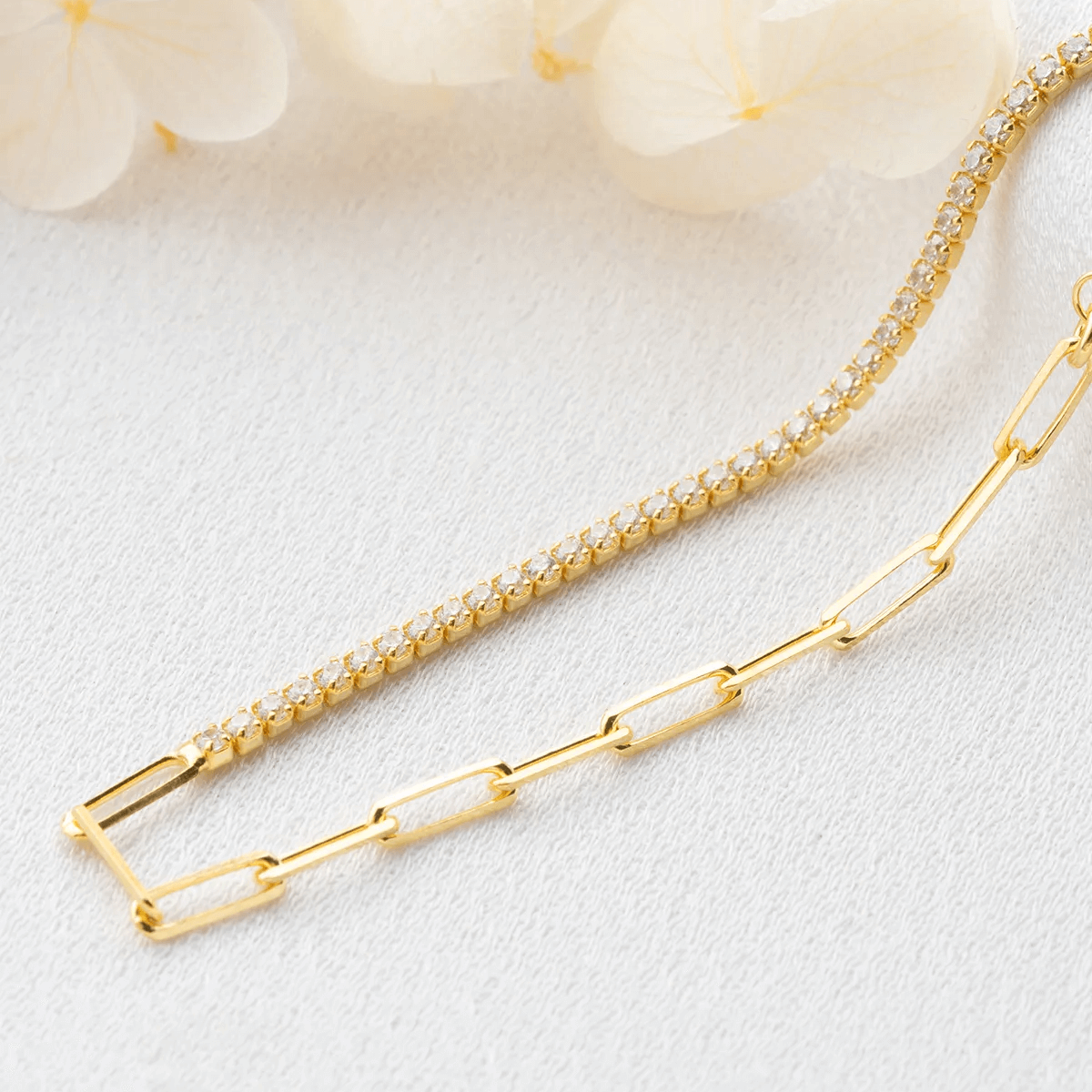 Half Tennis Chain Bracelet Premium CZ Sterling Silver