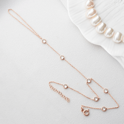 Rose Gold Slave Bracelet Ring Crystal Hand Chain