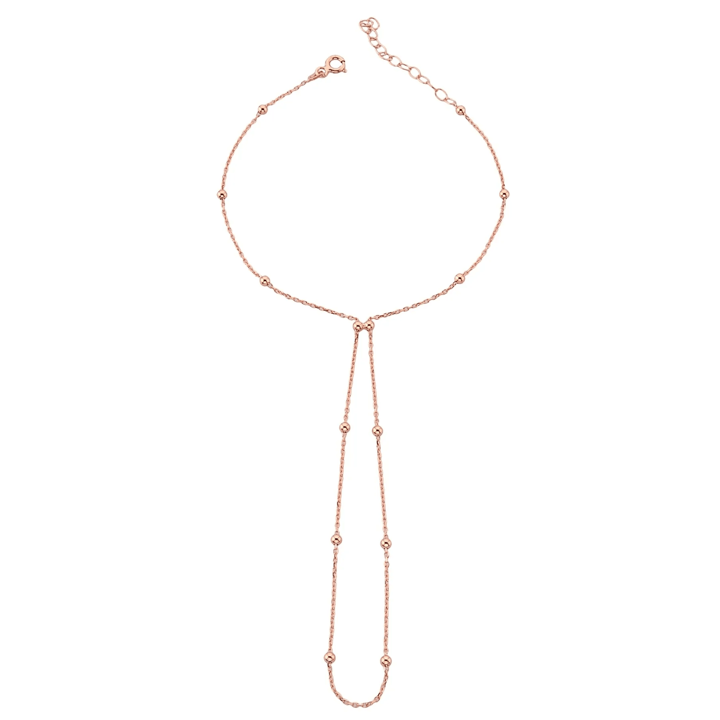 Beaded Hand Chain Bracelet 925 Silver Body Jewelry