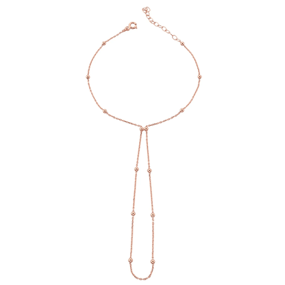 Beaded Hand Chain Bracelet 925 Silver Body Jewelry