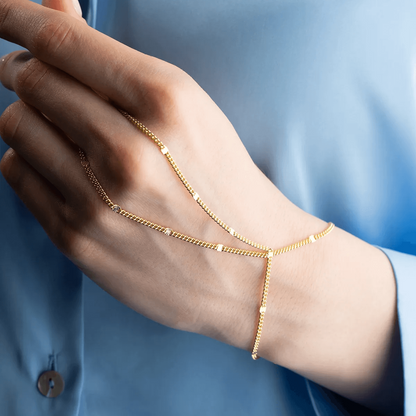 925K Silver Elegant Slave Bracelet with Cuban Chain