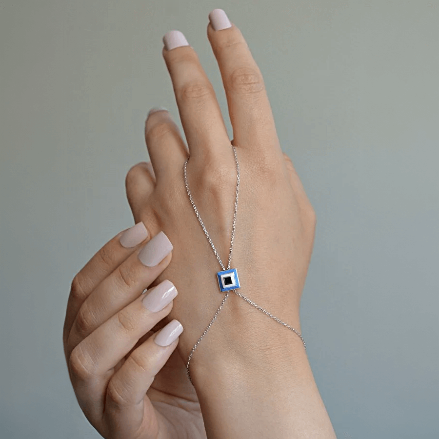 Evil Eye Finger Ring Slave Bracelet Boho Handchain