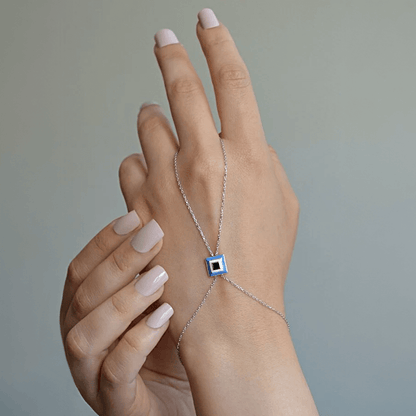 Evil Eye Finger Ring Slave Bracelet Boho Handchain