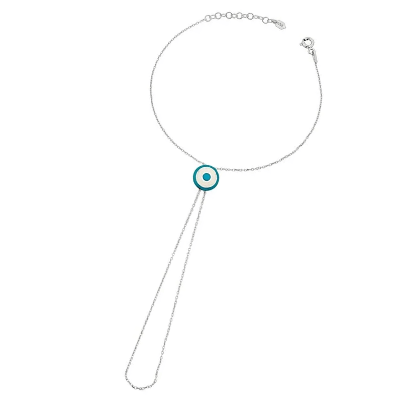 Evil Eye Finger Ring Slave Bracelet Boho Handchain