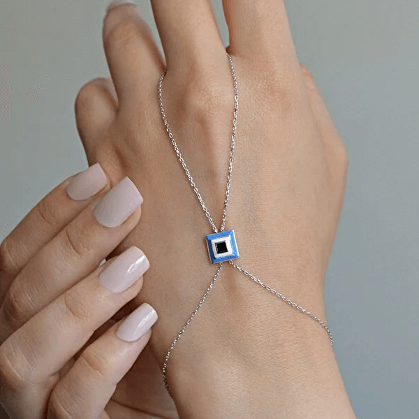 Evil Eye Finger Ring Slave Bracelet Boho Handchain