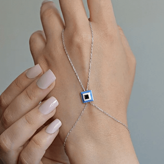 Evil Eye Finger Ring Slave Bracelet Boho Handchain