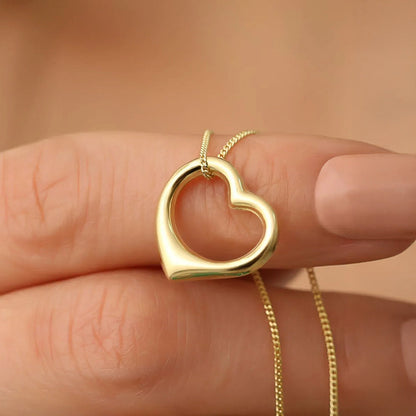 Gold-Plated Sterling Silver Open Heart Necklace
