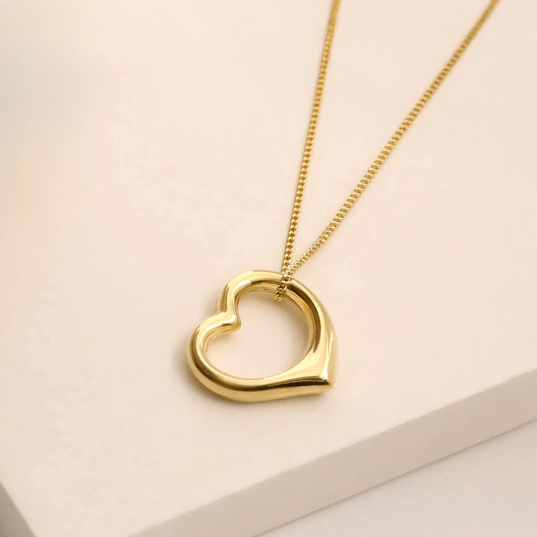 Gold-Plated Sterling Silver Open Heart Necklace