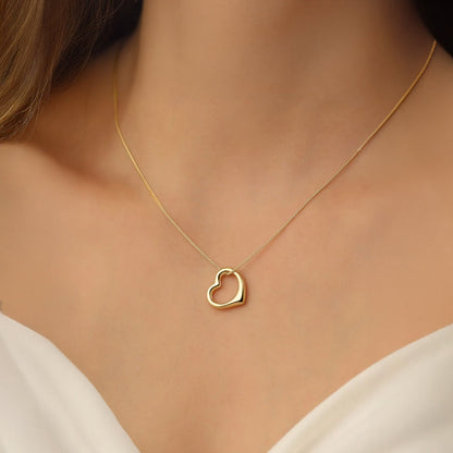 Gold-Plated Sterling Silver Open Heart Necklace