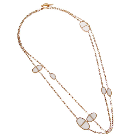 Herthtmes Ceramic 18k Rose Gold Chaine d'Ancre Sautoir Necklace