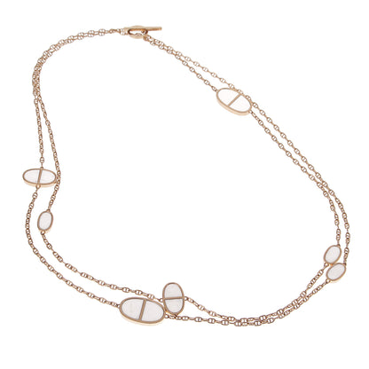 Herthtmes Ceramic 18k Rose Gold Chaine d'Ancre Sautoir Necklace