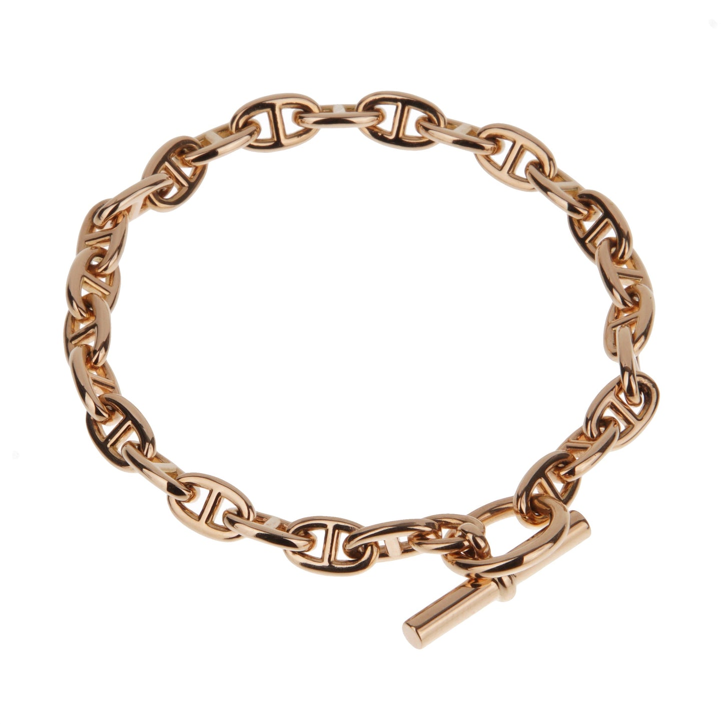 Herthtmes Chaine d'Ancre 18k Rose Gold Chain Link Bracelet