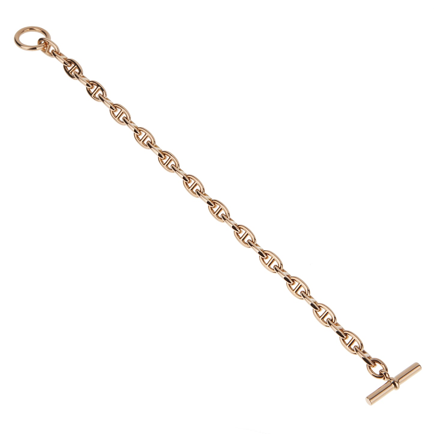 Herthtmes Chaine d'Ancre 18k Rose Gold Chain Link Bracelet
