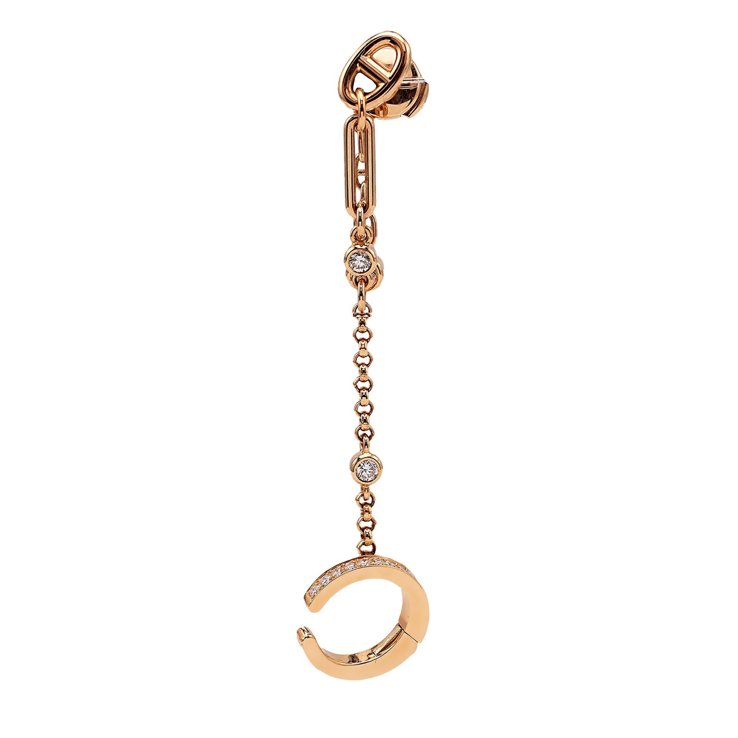 Herthtmes Chaine D'Ancre Rose Gold Diamond Chaos Right Single Earring Cuff