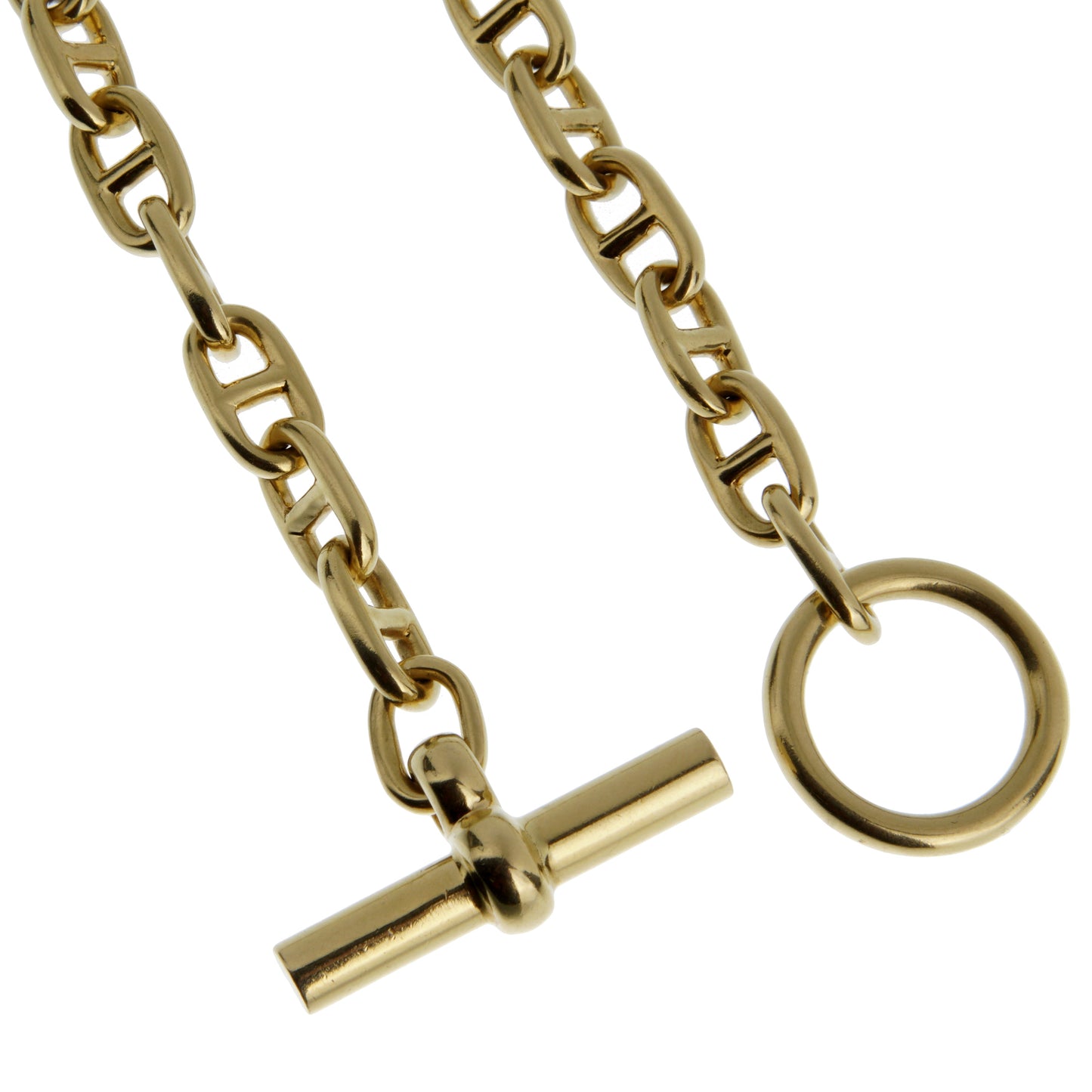 Herthtmes Chaine d'Ancre 1960s 18k Yellow Gold Toggle Necklace