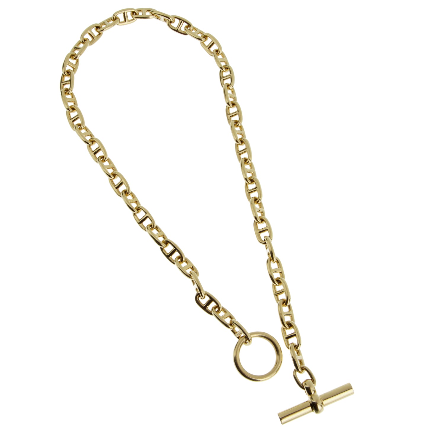 Herthtmes Chaine d'Ancre 1960s 18k Yellow Gold Toggle Necklace