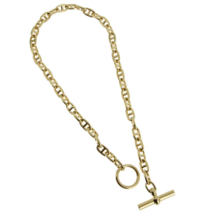 Herthtmes Chaine d'Ancre 1960s 18k Yellow Gold Toggle Necklace