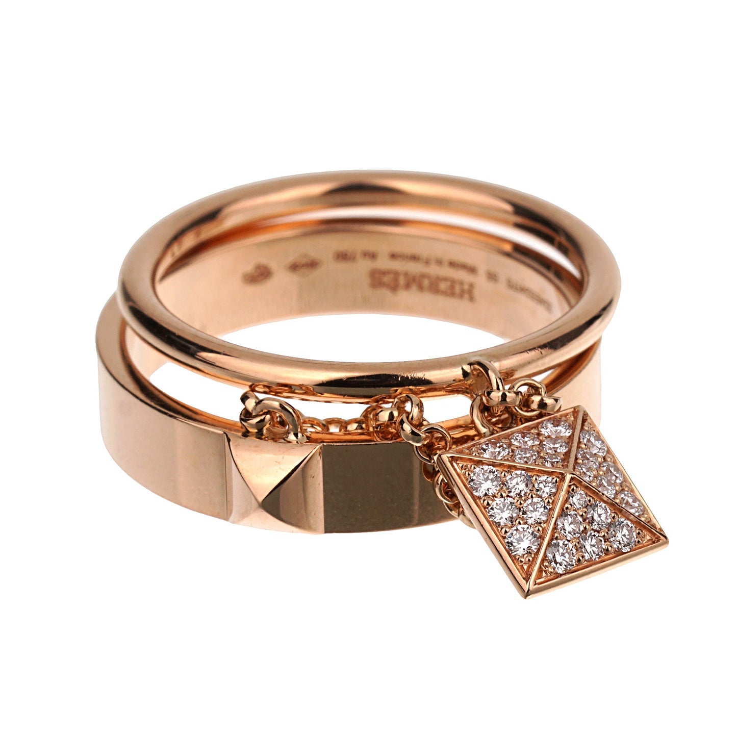 Herthtmes Clou d'H Double Diamond 18k Rose Gold Ring