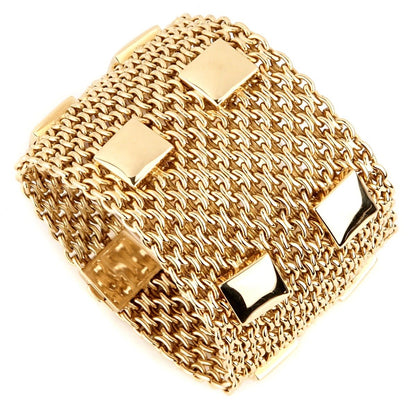 Herthtmes Collier De Chein Mesh Gold Bracelet