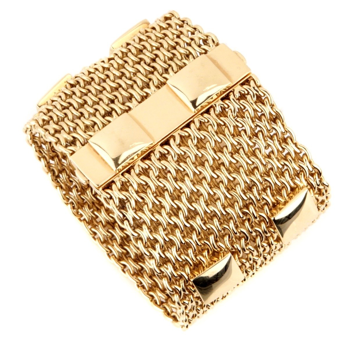 Herthtmes Collier De Chein Mesh Gold Bracelet