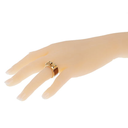 Herthtmes Collier De Chien Brown Enamel Gold Ring Sz 7