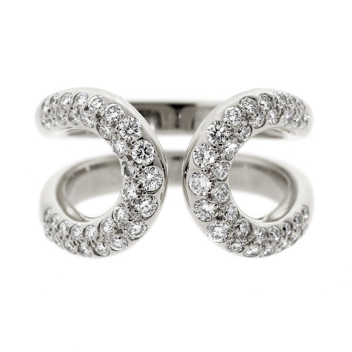 Herthtmes Diamond H White Gold Cocktail Ring