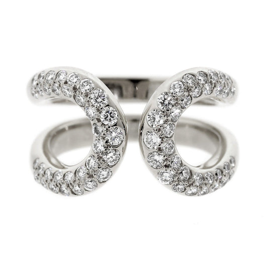 Herthtmes Diamond H White Gold Cocktail Ring