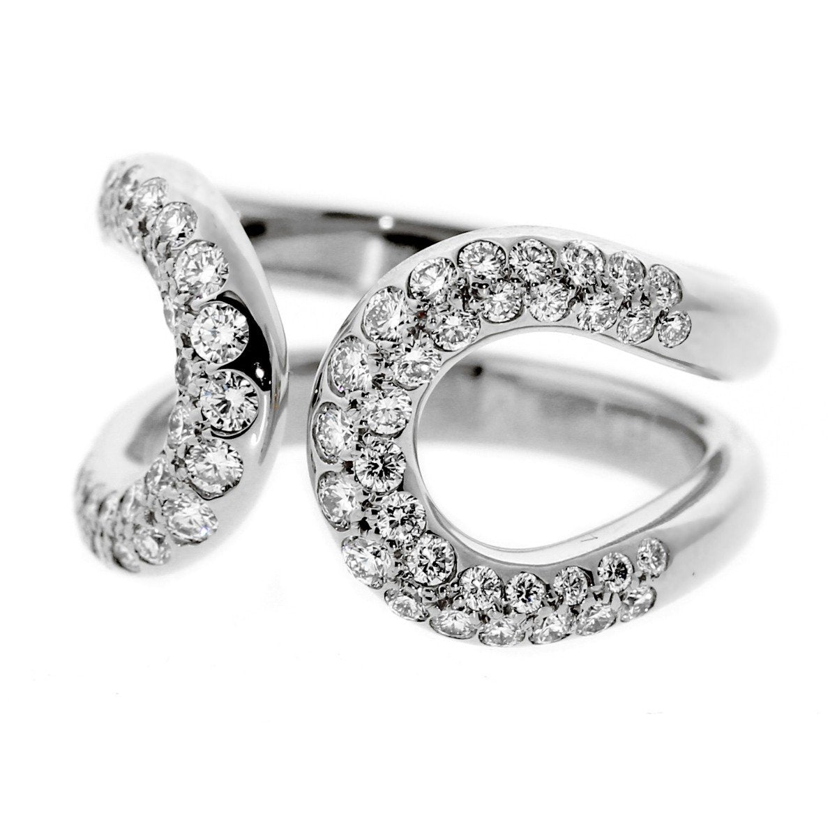 Herthtmes Diamond H White Gold Cocktail Ring