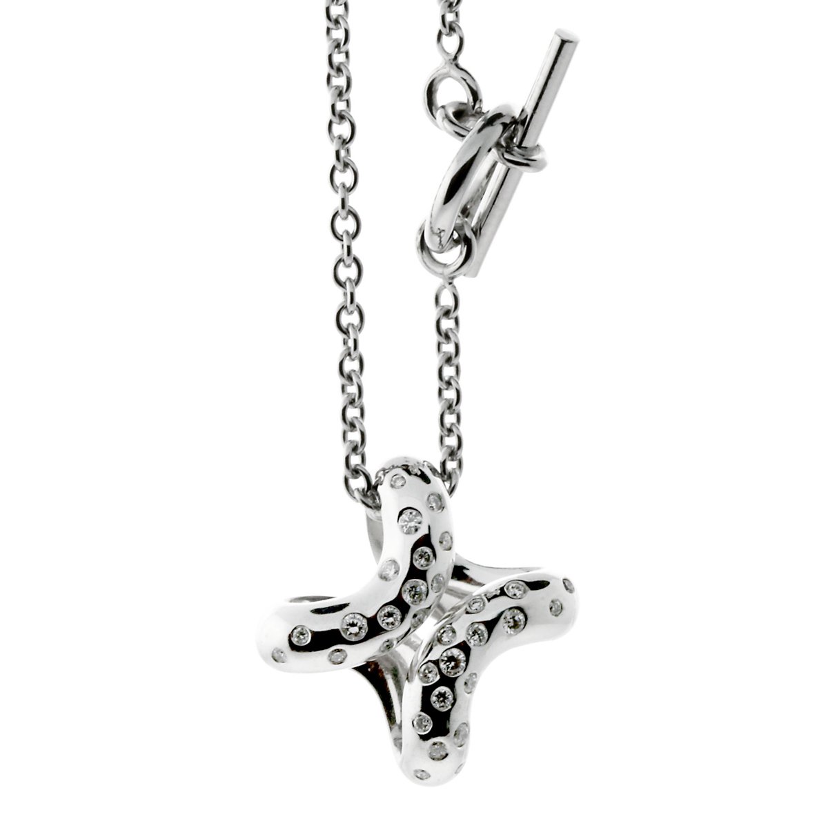 Herthtmes Diamond H White Gold Necklace