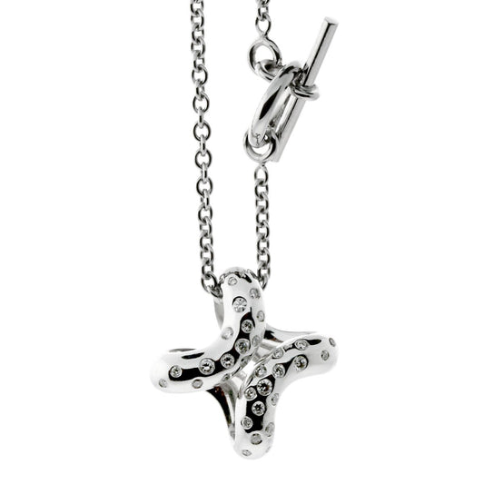 Herthtmes Diamond H White Gold Necklace