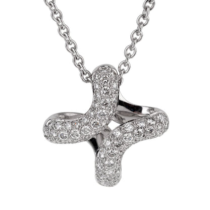 Herthtmes Diamond H White Gold Pendant Necklace
