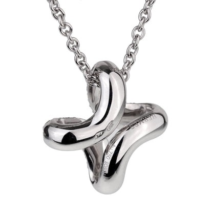 Herthtmes Diamond H White Gold Pendant Necklace