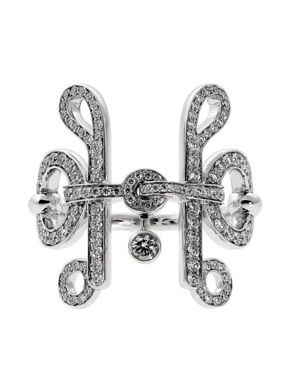 Herthtmes Diamond H White Gold Ring