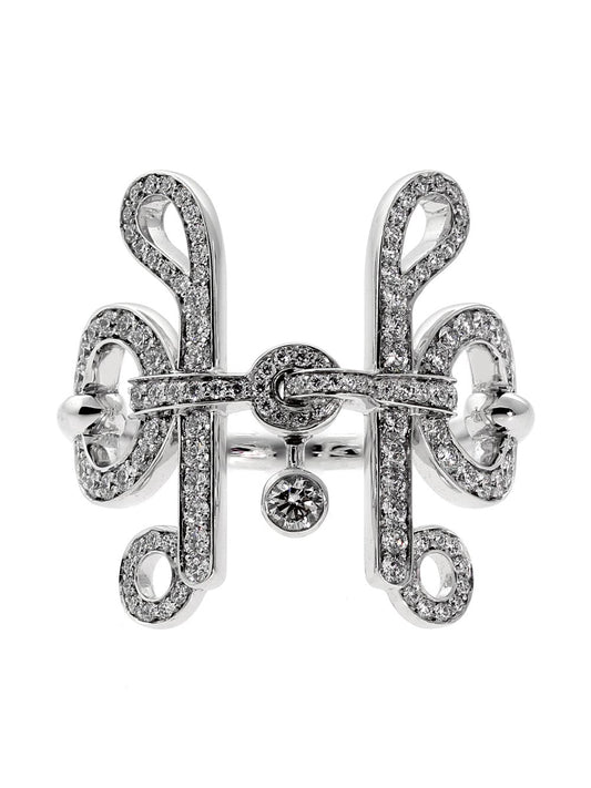 Herthtmes Diamond H White Gold Ring