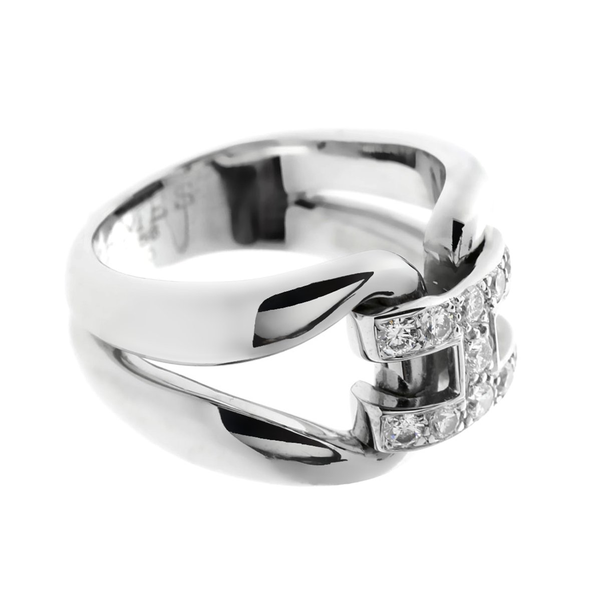 Herthtmes Diamond H White Gold Ring
