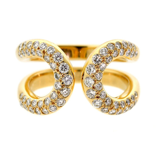 Herthtmes Diamond H 18k Yellow Gold Cocktail Ring