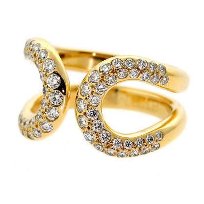 Herthtmes Diamond H 18k Yellow Gold Cocktail Ring