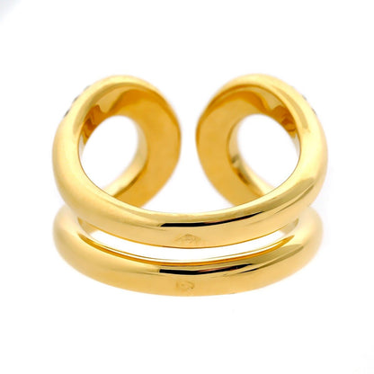 Herthtmes Diamond H 18k Yellow Gold Cocktail Ring