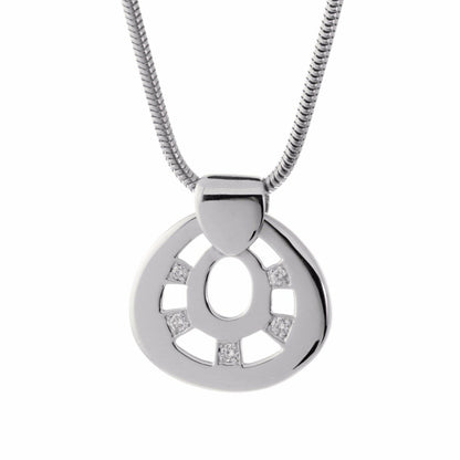 Herthtmes Diamond Pendant White Gold Necklace