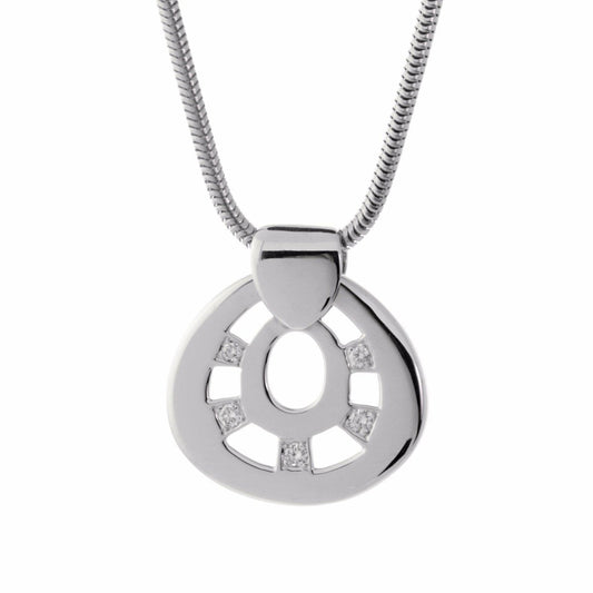 Herthtmes Diamond Pendant White Gold Necklace