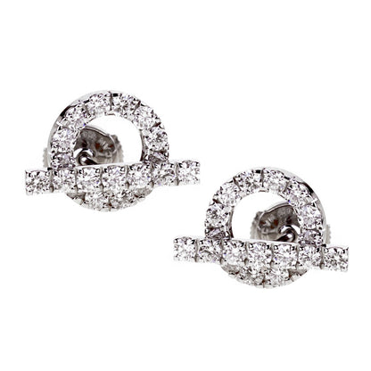 Herthtmes Finesse Diamond Stud 18k White Gold Earrings