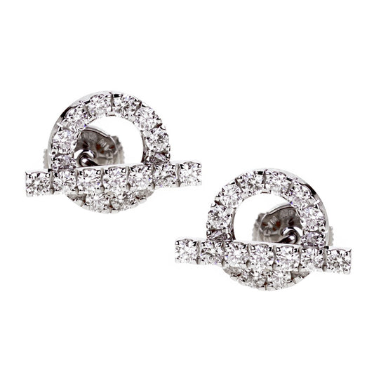Herthtmes Finesse Diamond Stud 18k White Gold Earrings
