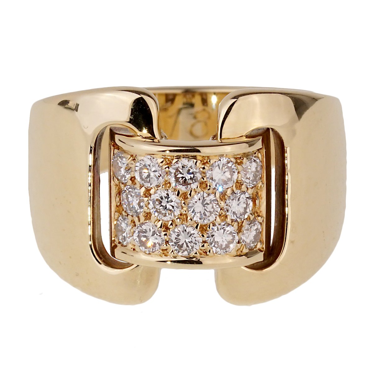 Herthtmes Diamond Yellow Gold Cocktail Ring