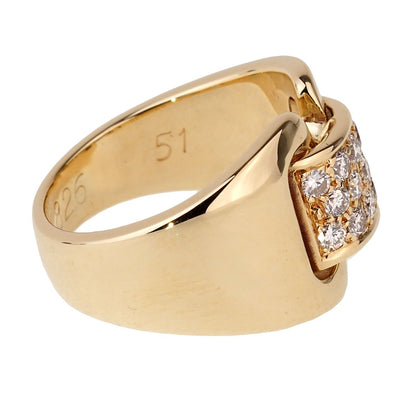 Herthtmes Diamond Yellow Gold Cocktail Ring