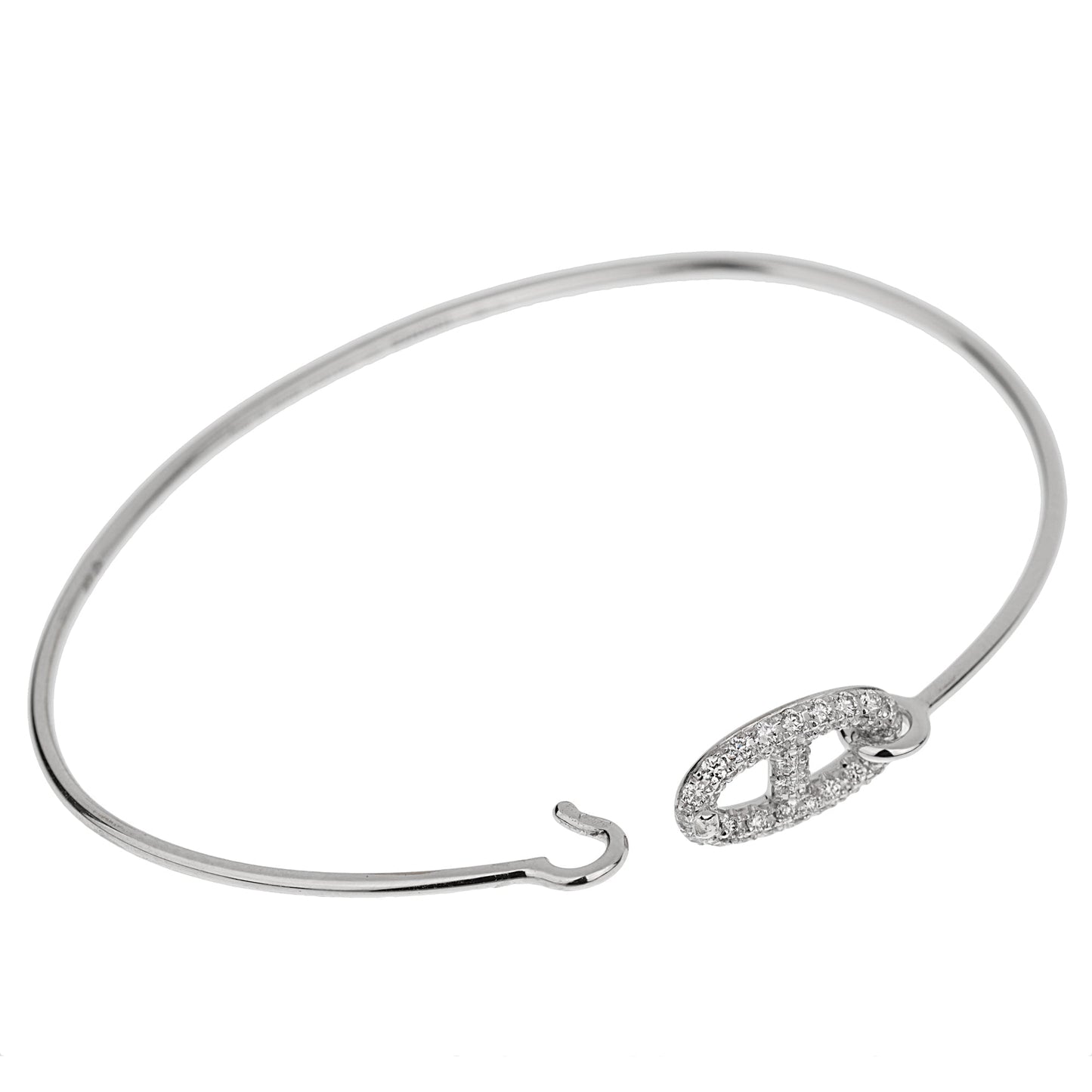 Herthtmes Farandole White Gold Diamond Bangle Bracelet